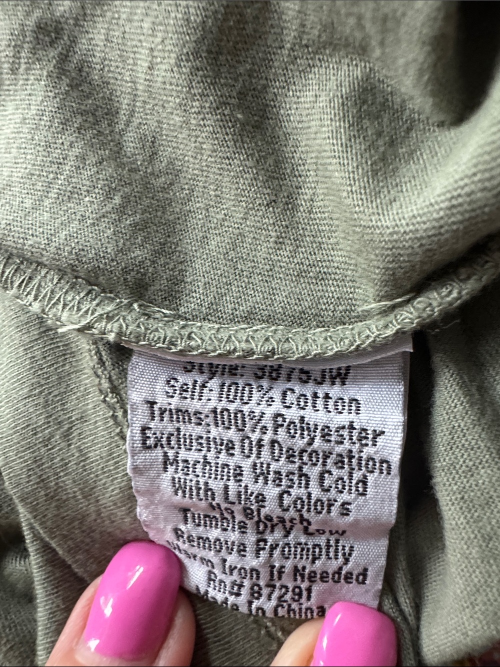 Johnny Was Olive Green Embroidered Mini Dress with Pink & Yellow Accents - Picture 6 of 8